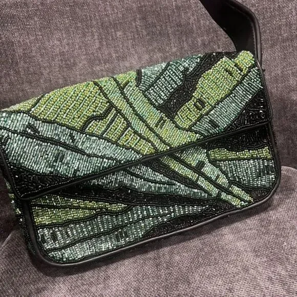 Staud Beaded Tommy Bag Green Palm - Picture 2 of 14